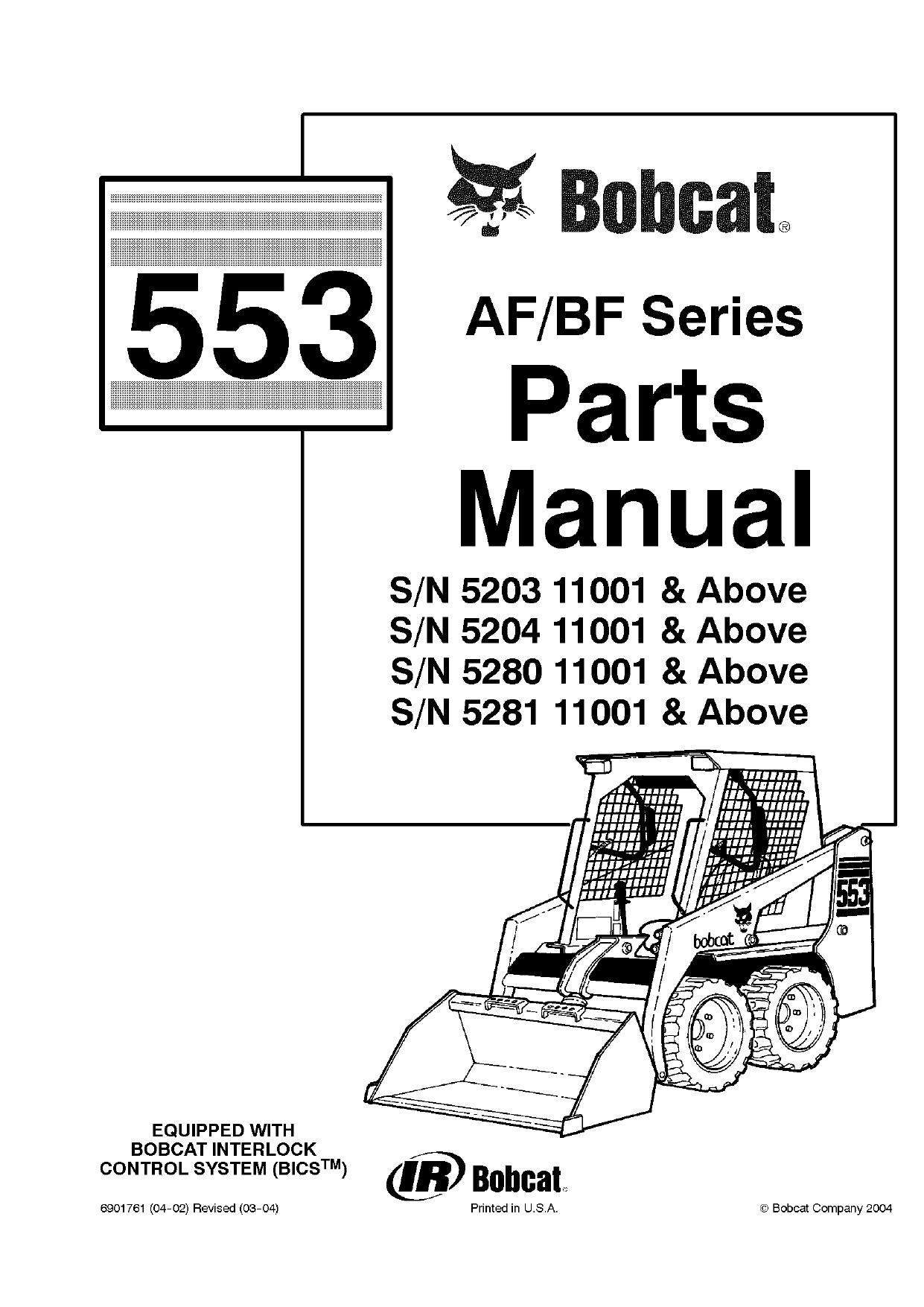 553 F Skid Steer Loader parts manual Bobcat (2)
